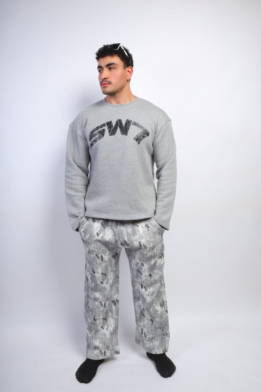 SW7 Grey Camo Sweatshirt & Pants Set